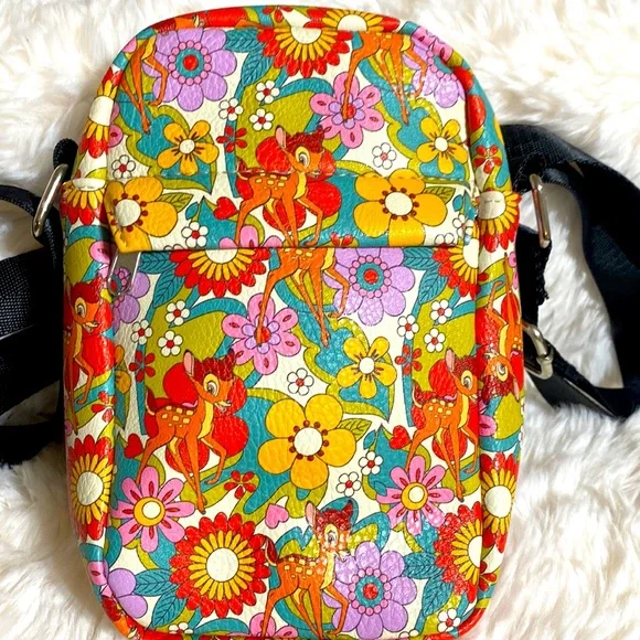 Buckle down Disney bag crossbody Bambi 70’s flower collage - Picture 1 of 6